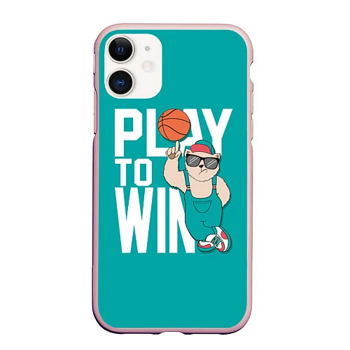 Чехол iPhone 11 матовый Play to win / 3D-Светло-розовый – фото 1