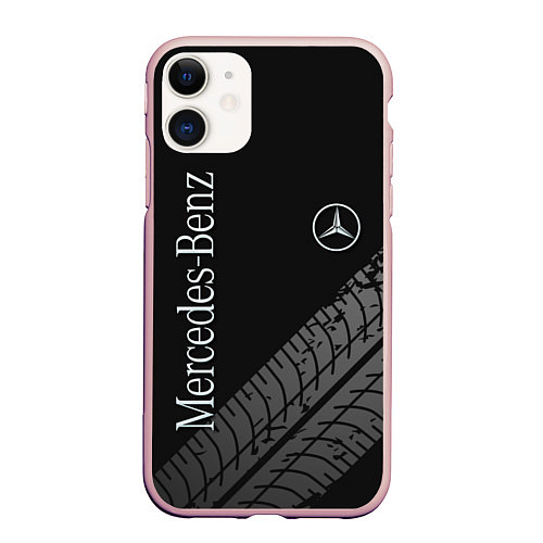 Чехол iPhone 11 матовый Mercedes AMG: Street Style / 3D-Светло-розовый – фото 1