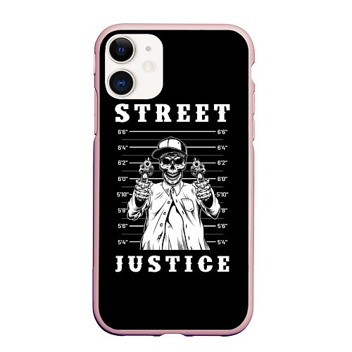 Чехол iPhone 11 матовый Street Justice / 3D-Светло-розовый – фото 1