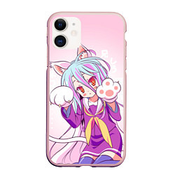 Чехол iPhone 11 матовый No Game No Life, цвет: 3D-светло-розовый