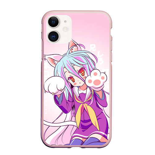 Чехол iPhone 11 матовый No Game No Life / 3D-Светло-розовый – фото 1