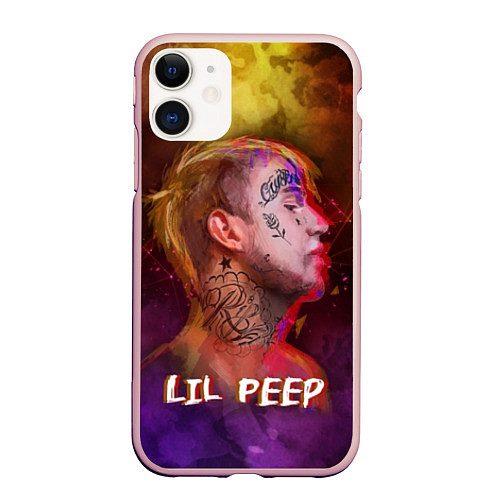 Чехол iPhone 11 матовый Lil Peep ART / 3D-Светло-розовый – фото 1