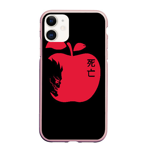 Чехол iPhone 11 матовый Яблоко Рюка / 3D-Светло-розовый – фото 1