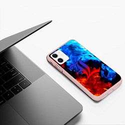 Чехол iPhone 11 матовый L letter fire, цвет: 3D-светло-розовый — фото 2