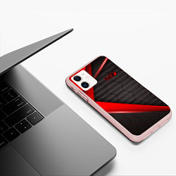 Чехол iPhone 11 матовый Mass Effect N7, цвет: 3D-светло-розовый — фото 2