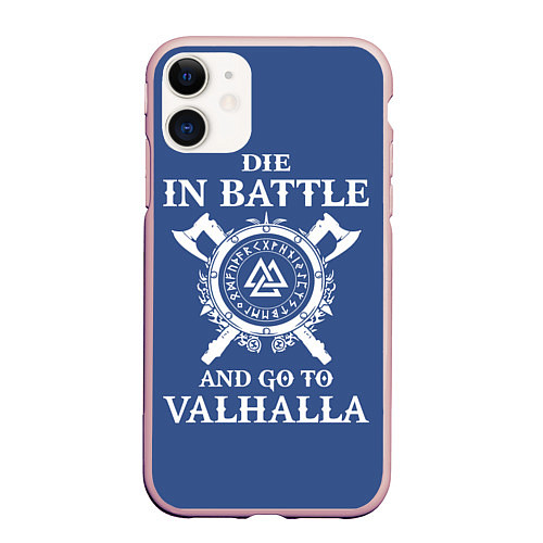 Чехол iPhone 11 матовый Vikings Valhalla / 3D-Светло-розовый – фото 1