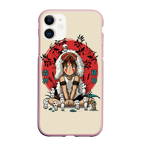 Чехол iPhone 11 матовый Princess Mononoke / 3D-Светло-розовый – фото 1