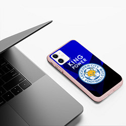 Чехол iPhone 11 матовый Leicester City, цвет: 3D-светло-розовый — фото 2
