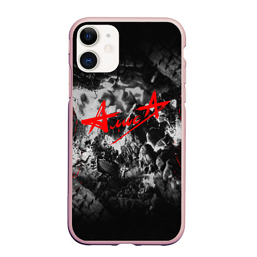 Чехол iPhone 11 матовый АлисА / 3D-Светло-розовый – фото 1