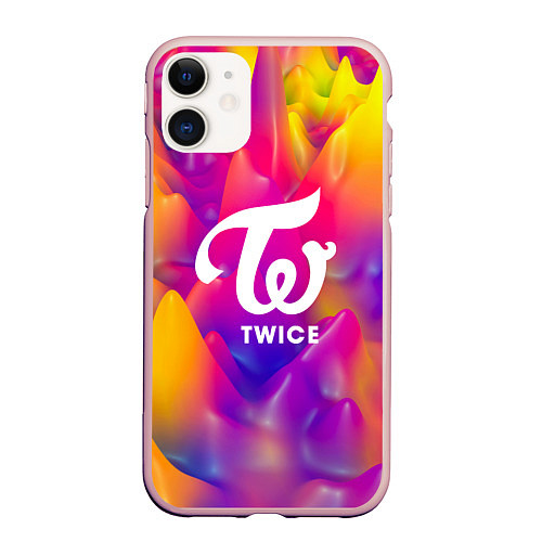 Чехол iPhone 11 матовый TWICE / 3D-Светло-розовый – фото 1