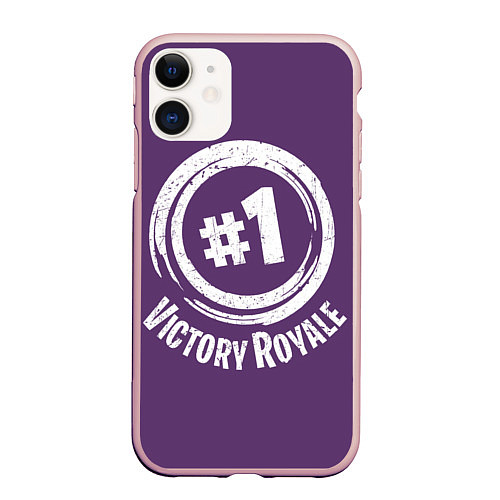 Чехол iPhone 11 матовый Victory Royale / 3D-Светло-розовый – фото 1