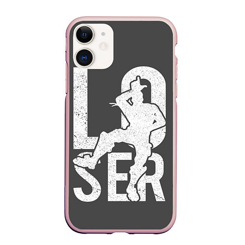 Чехол iPhone 11 матовый Fortnite Loser / 3D-Светло-розовый – фото 1