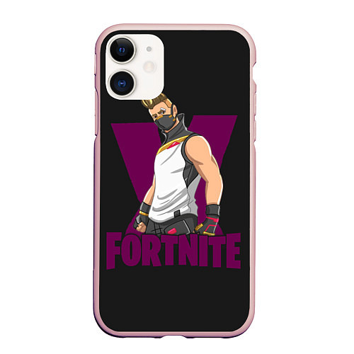 Чехол iPhone 11 матовый Fortnite / 3D-Светло-розовый – фото 1