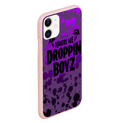 Чехол iPhone 11 матовый Droppin Boys, цвет: 3D-светло-розовый — фото 2