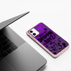 Чехол iPhone 11 матовый Droppin Boys, цвет: 3D-светло-розовый — фото 2