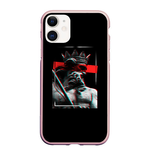 Чехол iPhone 11 матовый Король / 3D-Светло-розовый – фото 1