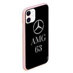 Чехол iPhone 11 матовый Mersedes AMG 63, цвет: 3D-светло-розовый — фото 2