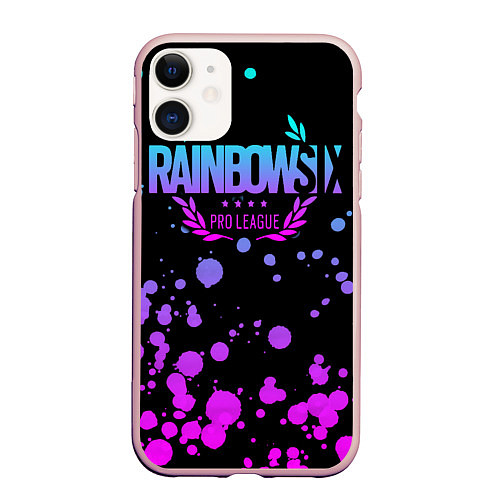 Чехол iPhone 11 матовый Rainbow Six Siege / 3D-Светло-розовый – фото 1