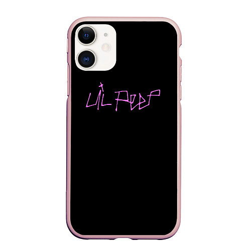 Чехол iPhone 11 матовый LIL PEEP НА СПИНЕ / 3D-Светло-розовый – фото 1
