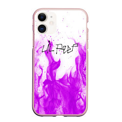 Чехол iPhone 11 матовый LIL PEEP FIRE, цвет: 3D-светло-розовый