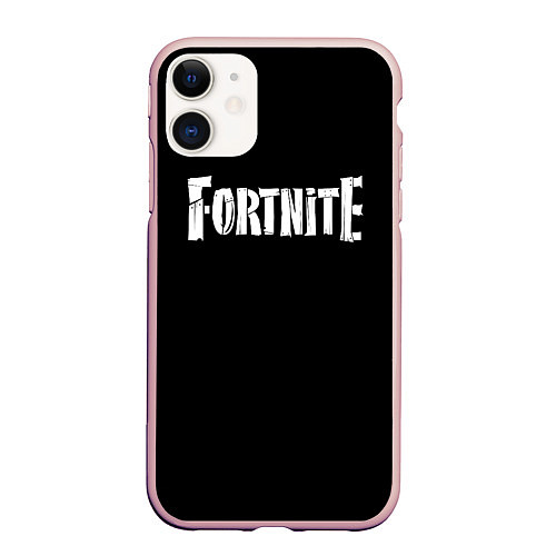 Чехол iPhone 11 матовый Fortnite / 3D-Светло-розовый – фото 1