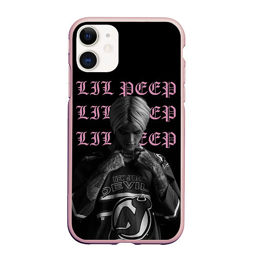 Чехол iPhone 11 матовый LiL PEEP / 3D-Светло-розовый – фото 1