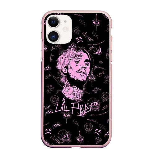 Чехол iPhone 11 матовый LIL PEEP / 3D-Светло-розовый – фото 1