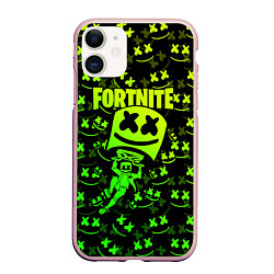 Чехол iPhone 11 матовый FORTNITE, цвет: 3D-светло-розовый