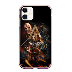 Чехол iPhone 11 матовый ASSASSINS CREED, цвет: 3D-светло-розовый