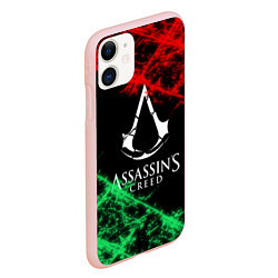 Чехол iPhone 11 матовый Assassin’s Creed: Red & Green, цвет: 3D-светло-розовый — фото 2