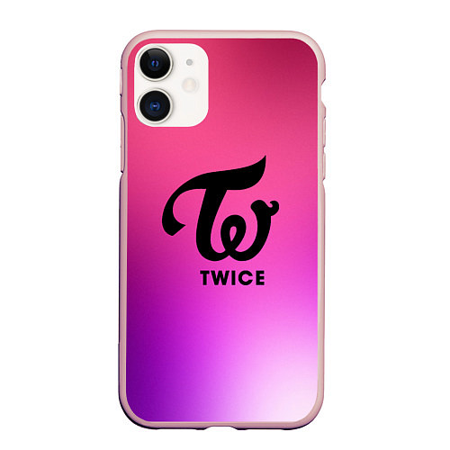 Чехол iPhone 11 матовый TWICE / 3D-Светло-розовый – фото 1