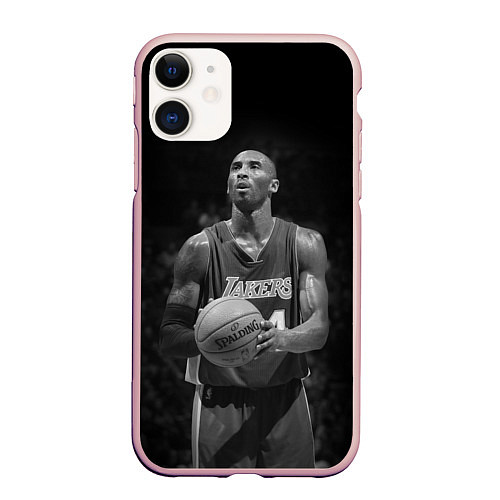 Чехол iPhone 11 матовый Коби Брайант / 3D-Светло-розовый – фото 1