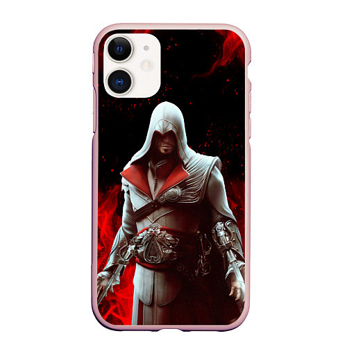 Чехол iPhone 11 матовый ASSASSINS CREED / 3D-Светло-розовый – фото 1