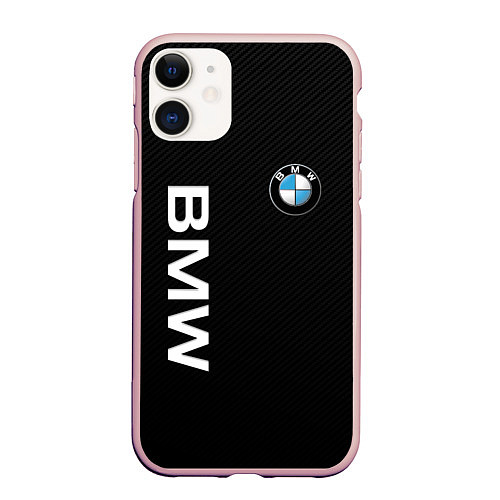 Чехол iPhone 11 матовый BMW / 3D-Светло-розовый – фото 1