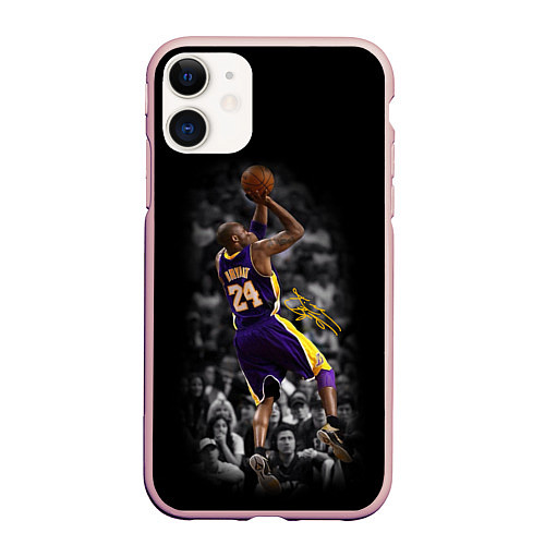 Чехол iPhone 11 матовый KOBE BRYANT / 3D-Светло-розовый – фото 1
