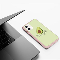 Чехол iPhone 11 матовый Авокадо, цвет: 3D-светло-розовый — фото 2