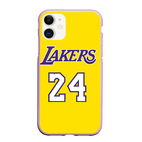 Чехол iPhone 11 матовый Kobe Bryant 24 / 3D-Светло-розовый – фото 1