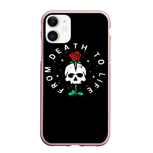Чехол iPhone 11 матовый From death to life / 3D-Светло-розовый – фото 1