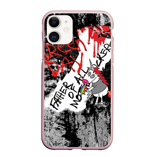 Чехол iPhone 11 матовый Green Day - Father of All MF / 3D-Светло-розовый – фото 1