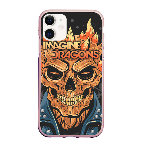 Чехол iPhone 11 матовый Imagine Dragons / 3D-Светло-розовый – фото 1