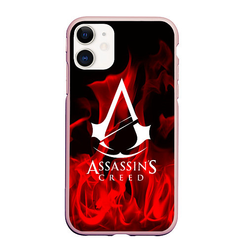 Чехол iPhone 11 матовый ASSASSINS CREED / 3D-Светло-розовый – фото 1