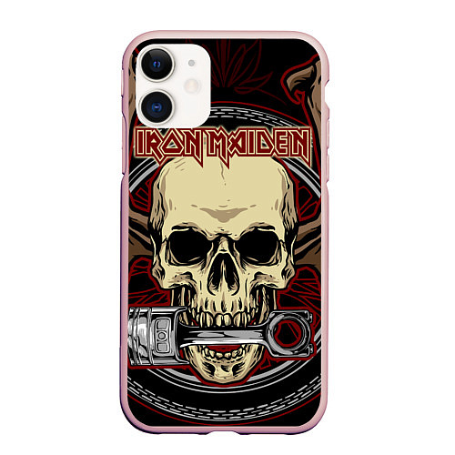 Чехол iPhone 11 матовый Iron Maiden / 3D-Светло-розовый – фото 1