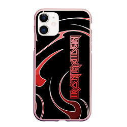 Чехол iPhone 11 матовый Iron Maiden, цвет: 3D-светло-розовый