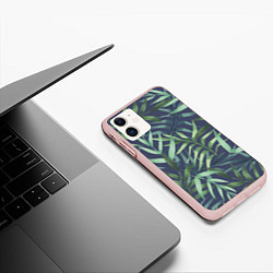 Чехол iPhone 11 матовый Арт из джунглей, цвет: 3D-светло-розовый — фото 2