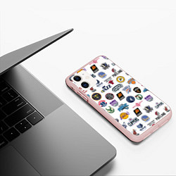 Чехол iPhone 11 матовый NBA Pattern, цвет: 3D-светло-розовый — фото 2