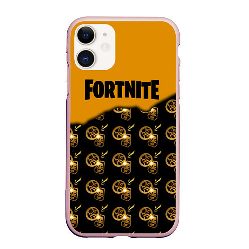 Чехол iPhone 11 матовый Fortnite 2 глава 2 часть / 3D-Светло-розовый – фото 1