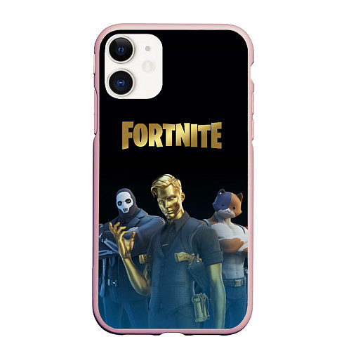 Чехол iPhone 11 матовый FORTNITE 2 SEASON CHAPTER 2 / 3D-Светло-розовый – фото 1