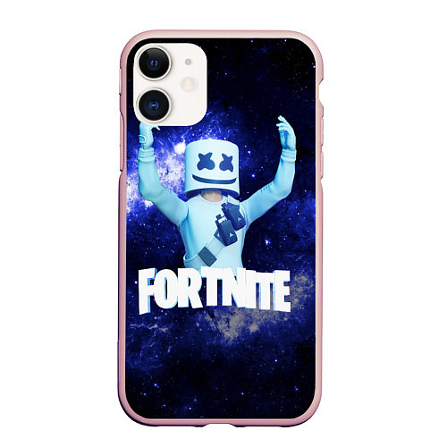 Чехол iPhone 11 матовый Marshmello / 3D-Светло-розовый – фото 1