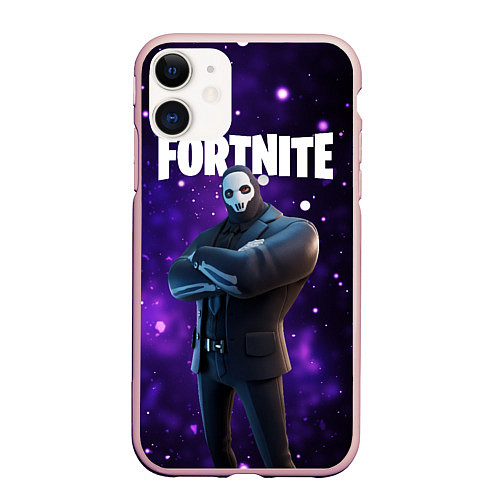 Чехол iPhone 11 матовый Fortnite Henchman Shadow / 3D-Светло-розовый – фото 1