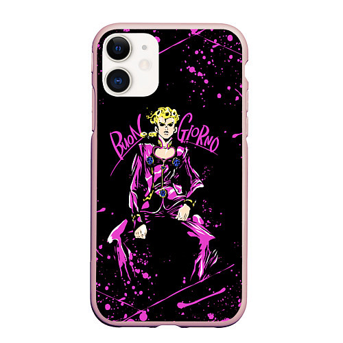Чехол iPhone 11 матовый JOJOS BIZARRE ADVENTURE / 3D-Светло-розовый – фото 1
